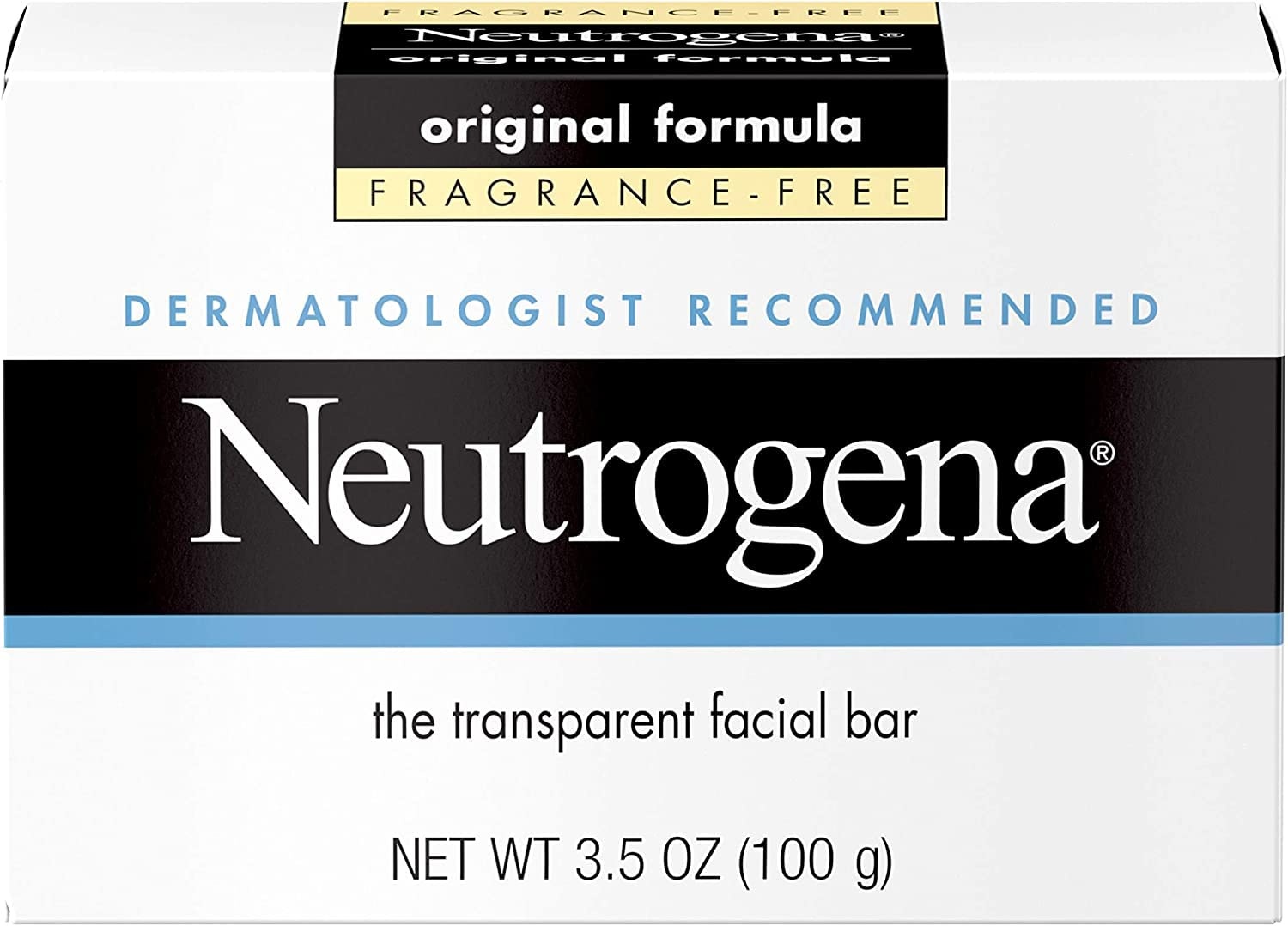 image:imageNeutrogena Original Transparent Facial Cleansing Bar FragranceFree Glycerin Face Wash Bar Soap for Gentle Daily Cleansing Hypoallergenic amp DyeFree Pure Facial Soap 35 ozFragrance Free