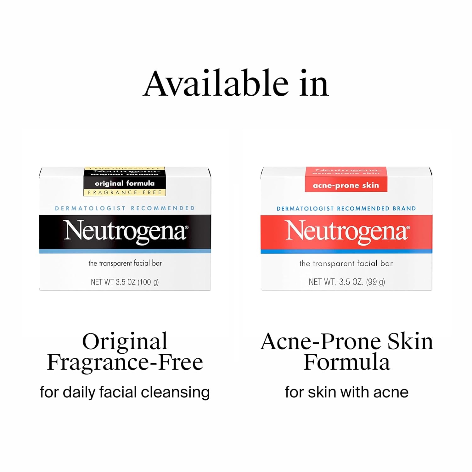 image:imageNeutrogena Original Transparent Facial Cleansing Bar FragranceFree Glycerin Face Wash Bar Soap for Gentle Daily Cleansing Hypoallergenic amp DyeFree Pure Facial Soap 35 ozFragrance Free