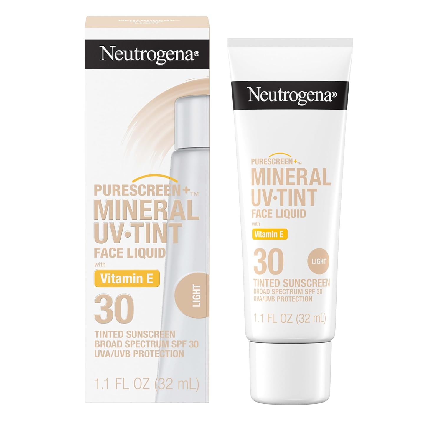 image:imageNeutrogena Purescreen Tinted Sunscreen for Face SPF 30 Broad Spectrum Mineral Sunscreen with Zinc Oxide amp Vitamin E Water Resistant Fragrance Free Light 11 fl oz11 Fl Oz Pack of 2