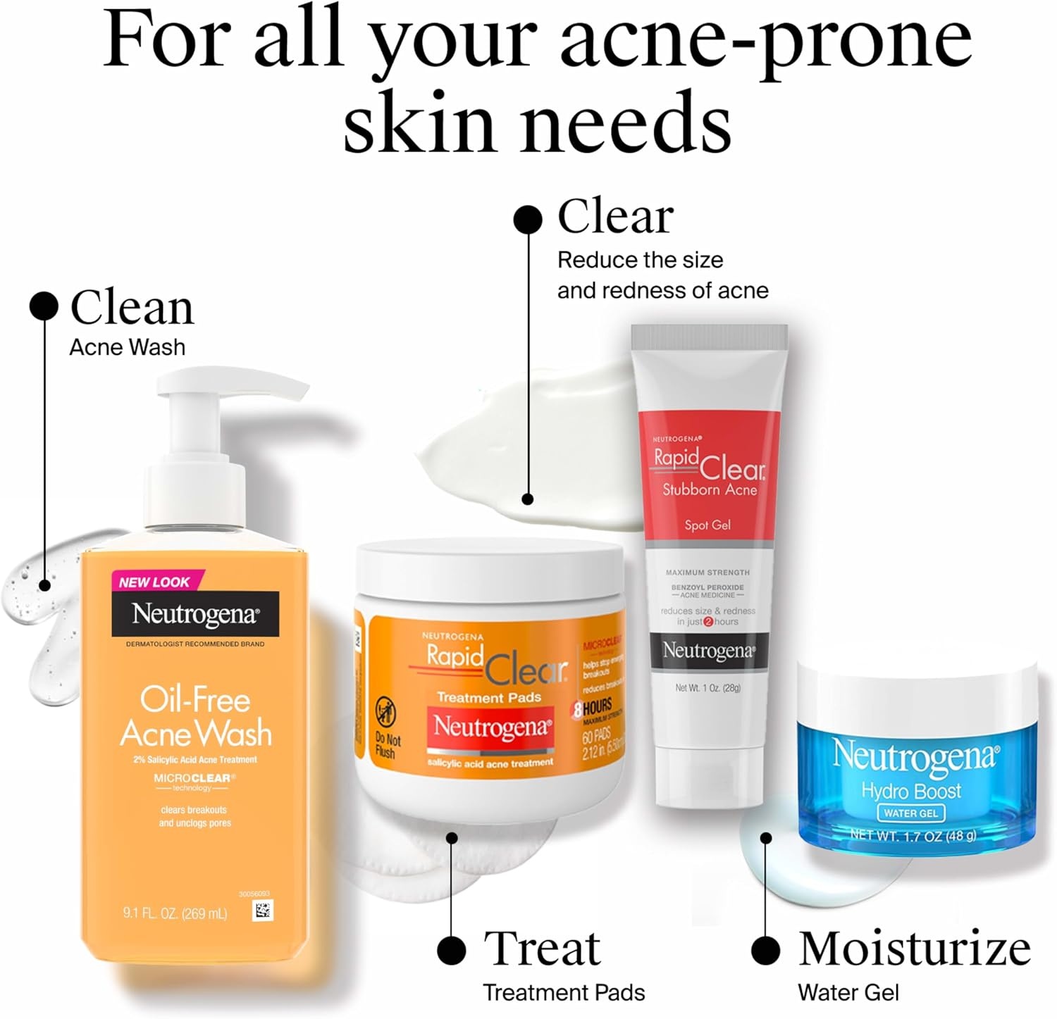 image:imageNeutrogena Rapid Clear Stubborn Acne Spot Treatment Gel Maximum Strength 10 Benzoyl Peroxide Treatment Medication for Acne Prone Skin Pimple Cream Reduces Size amp Redness 1 oz