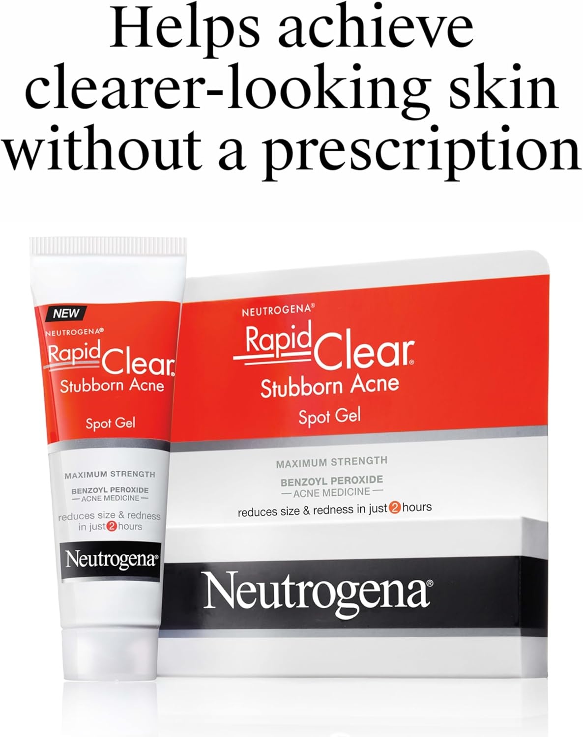 image:imageNeutrogena Rapid Clear Stubborn Acne Spot Treatment Gel Maximum Strength 10 Benzoyl Peroxide Treatment Medication for Acne Prone Skin Pimple Cream Reduces Size amp Redness 1 oz