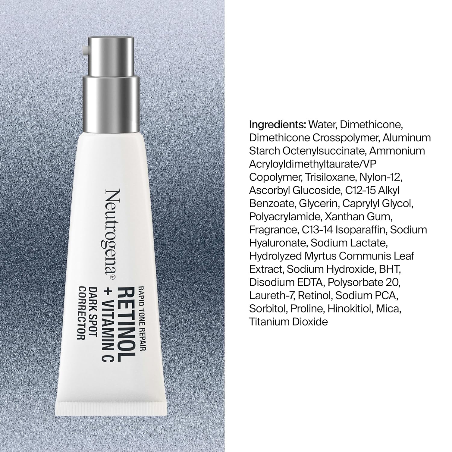 image:imageNeutrogena Rapid Tone Repair Retinol Vitamin C Dark Spot Corrector for Face Daily AntiAging Serum Brightens and Evens Tone Mineral Oil and Dye Free 1 fl oz
