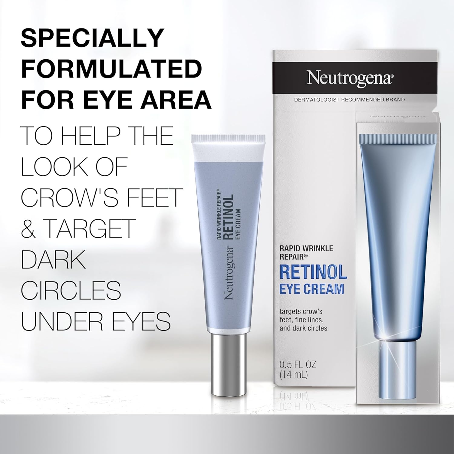 image:imageNeutrogena Rapid Wrinkle Repair Retinol Eye Cream for Dark Circles Daily AntiAging Under Eye Cream with Retinol amp Hyaluronic Acid to Fight Fine Lines Wrinkles amp Dark Spots 05 fl oz05 Fl Oz Pack of 1
