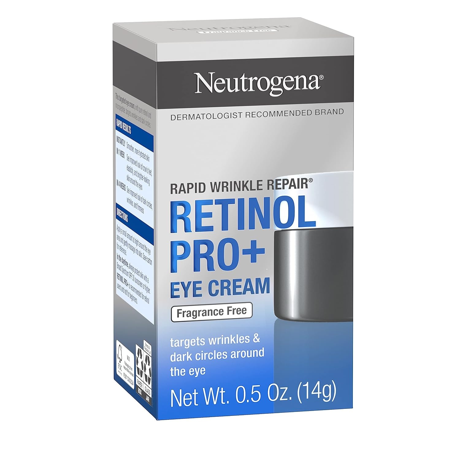 image:imageNeutrogena Rapid Wrinkle Repair Retinol Pro AntiWrinkle Eye Cream Targeted Eye Cream for Wrinkles amp Dark Circles Formulated without Fragrance Dyes Phthalates and Parabens 05 oz05 Ounce Pack of 2