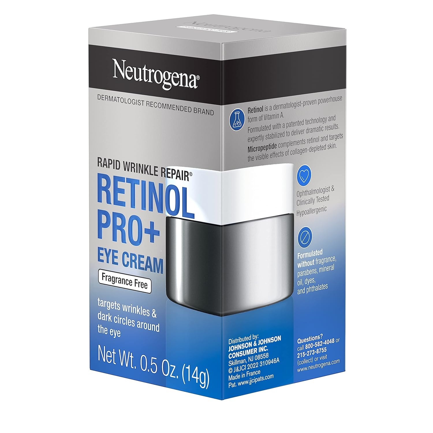 image:imageNeutrogena Rapid Wrinkle Repair Retinol Pro AntiWrinkle Eye Cream Targeted Eye Cream for Wrinkles amp Dark Circles Formulated without Fragrance Dyes Phthalates and Parabens 05 oz05 Ounce Pack of 2