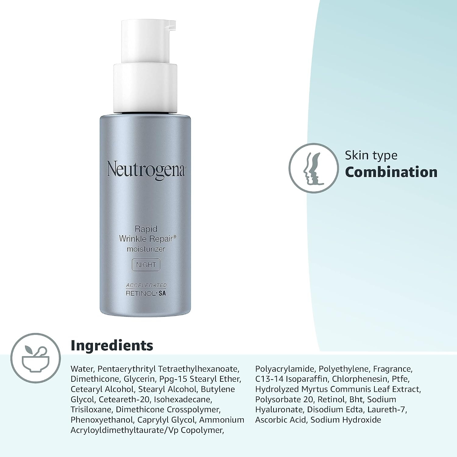 image:imageNeutrogena Retinol Face Moisturizer Cream Rapid Wrinkle Repair AntiWrinkle Night Moisturizer AntiWrinkle Face amp Neck Cream Moisturizer with Hyaluronic Acid amp Retinol ParabenFree 1 fl oz1 Fl Oz Pack of 12