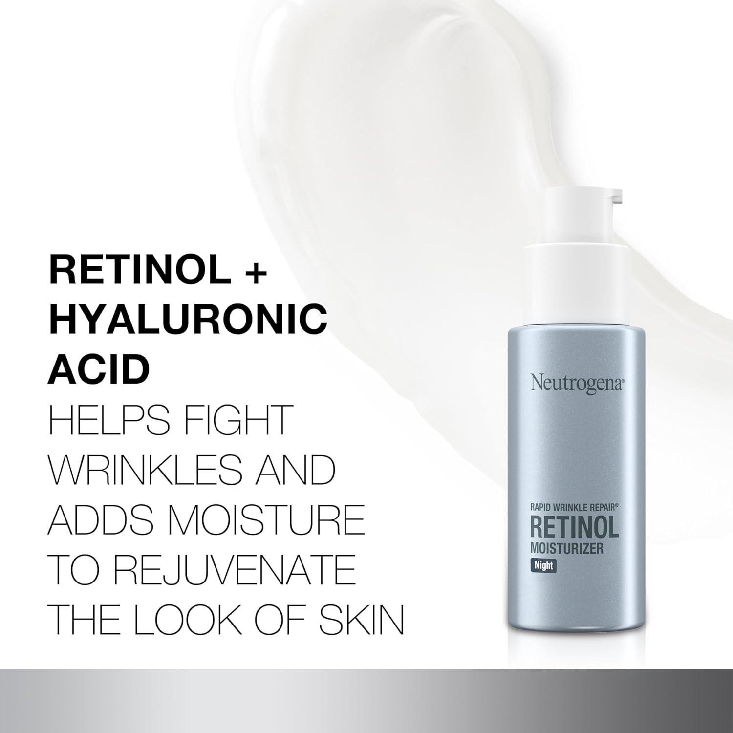 image:imageNeutrogena Retinol Face Moisturizer Cream Rapid Wrinkle Repair AntiWrinkle Night Moisturizer AntiWrinkle Face amp Neck Cream Moisturizer with Hyaluronic Acid amp Retinol ParabenFree 1 fl oz1 Fl Oz Pack of 1