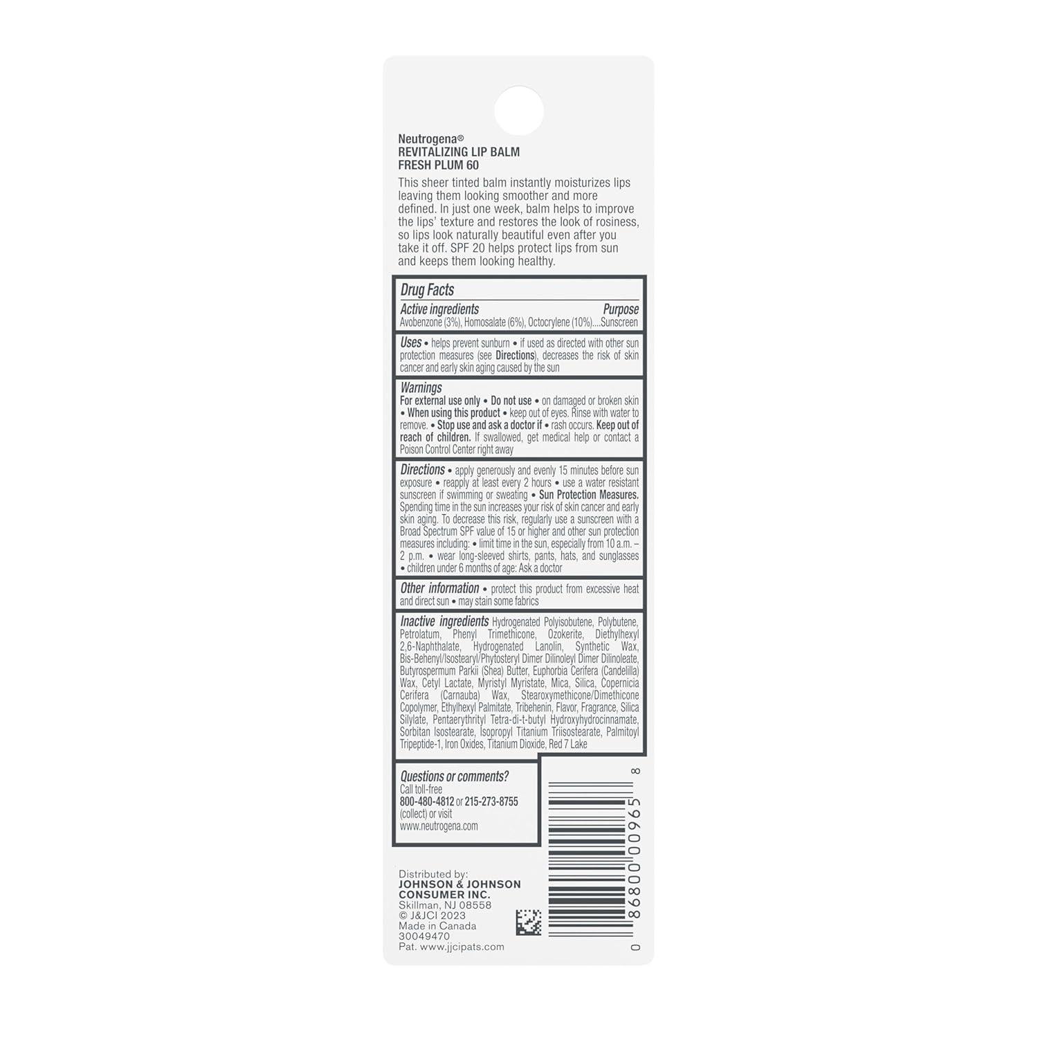 image:imageNeutrogena Revitalizing Tinted Lip Balm with SPF 20 Hydrating Tinted Lip Care with Sunscreen Moisturizing Sheer Tint for Softer HealthierLooking Lips Sheer Fresh Plum 60 015 oz015 Ounce Pack of 1