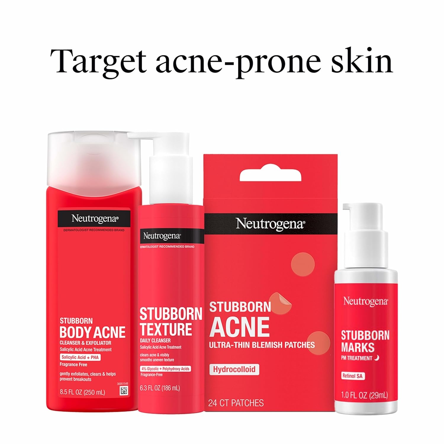 image:imageNeutrogena Salicylic Acid amp PHA Stubborn Acne Body Wash Exfoliating Cleanser Acne Treatment for Chest amp Shoulder Gently Clears Exfoliates amp Helps Prevent Breakouts Fragrance Free 85 Fl Oz85 Fl Oz Pack of 1