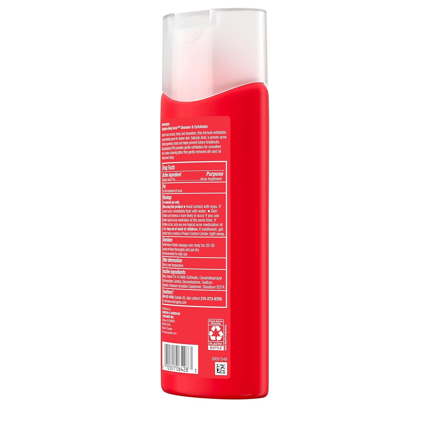 image:imageNeutrogena Salicylic Acid amp PHA Stubborn Acne Body Wash Exfoliating Cleanser Acne Treatment for Chest amp Shoulder Gently Clears Exfoliates amp Helps Prevent Breakouts Fragrance Free 85 Fl Oz85 Fl Oz Pack of 2