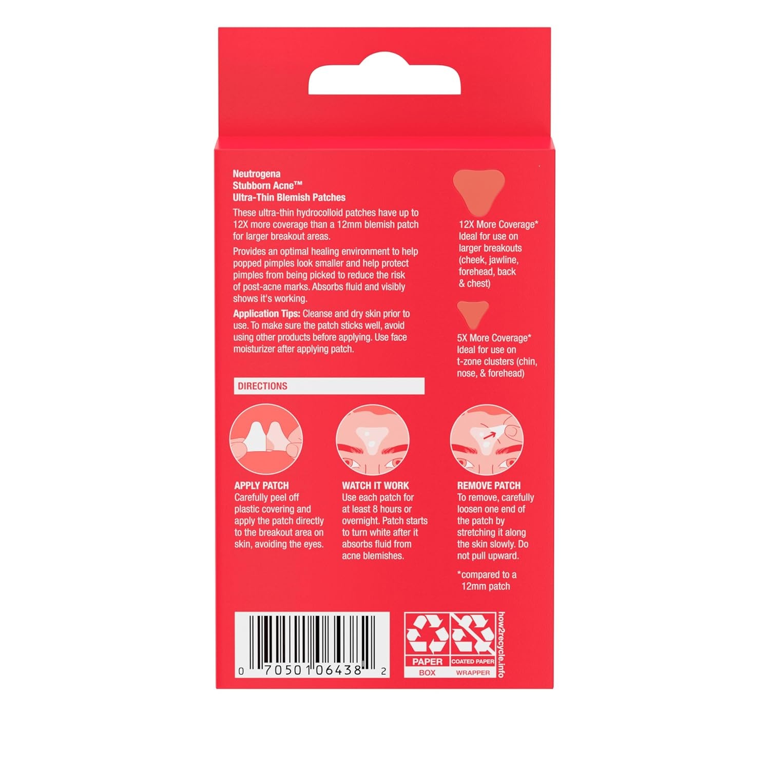 image:imageNeutrogena Sensitive Skin Blemish Patches Acne Patches for Sensitive Skin Hydrocolloid Treatment Visibly Shrinks Pimples Overnight 2 Sizes 30 Count10ct
