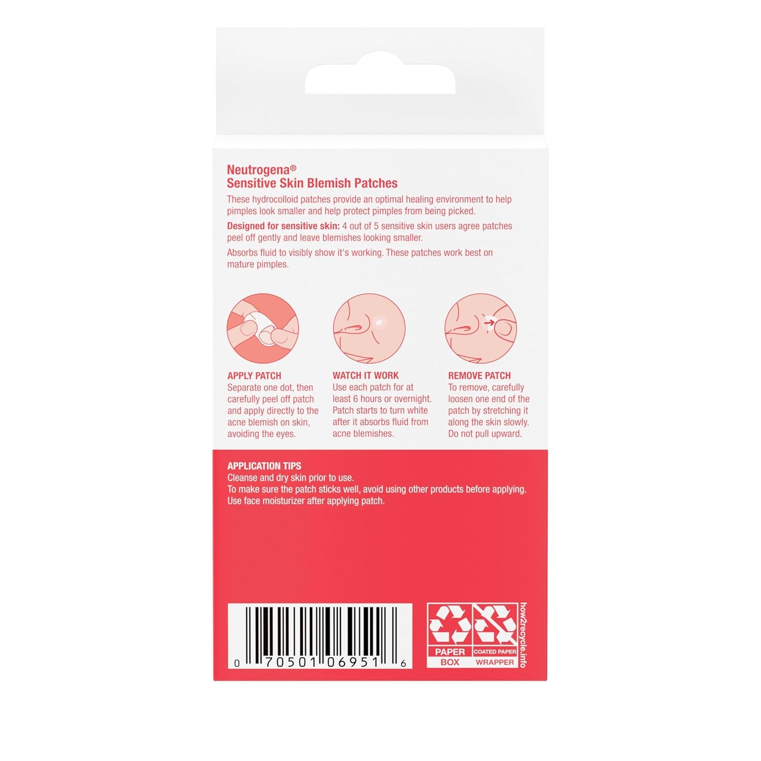 image:imageNeutrogena Sensitive Skin Blemish Patches Acne Patches for Sensitive Skin Hydrocolloid Treatment Visibly Shrinks Pimples Overnight 2 Sizes 30 Count30 Count Pack of 1