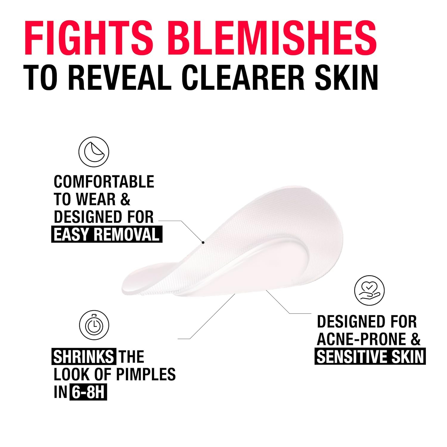 image:imageNeutrogena Sensitive Skin Blemish Patches Acne Patches for Sensitive Skin Hydrocolloid Treatment Visibly Shrinks Pimples Overnight 2 Sizes 30 Count66 Count