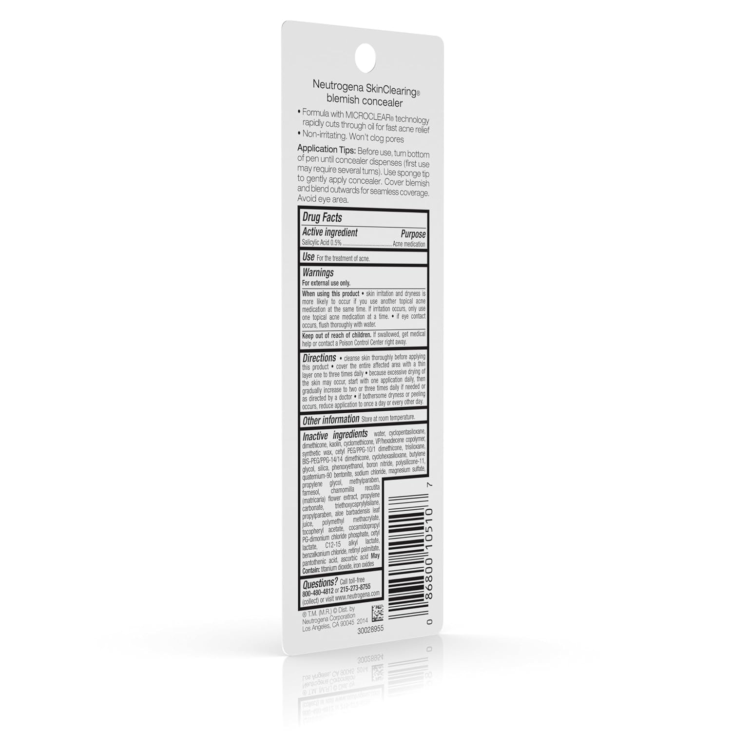 image:imageNeutrogena SkinClearing Blemish Concealer Face Makeup with Salicylic Acid Acne Medicine NonComedogenic and OilFree Concealer Helps Cover Treat amp Prevent Breakouts Light 1005 oz10 Light