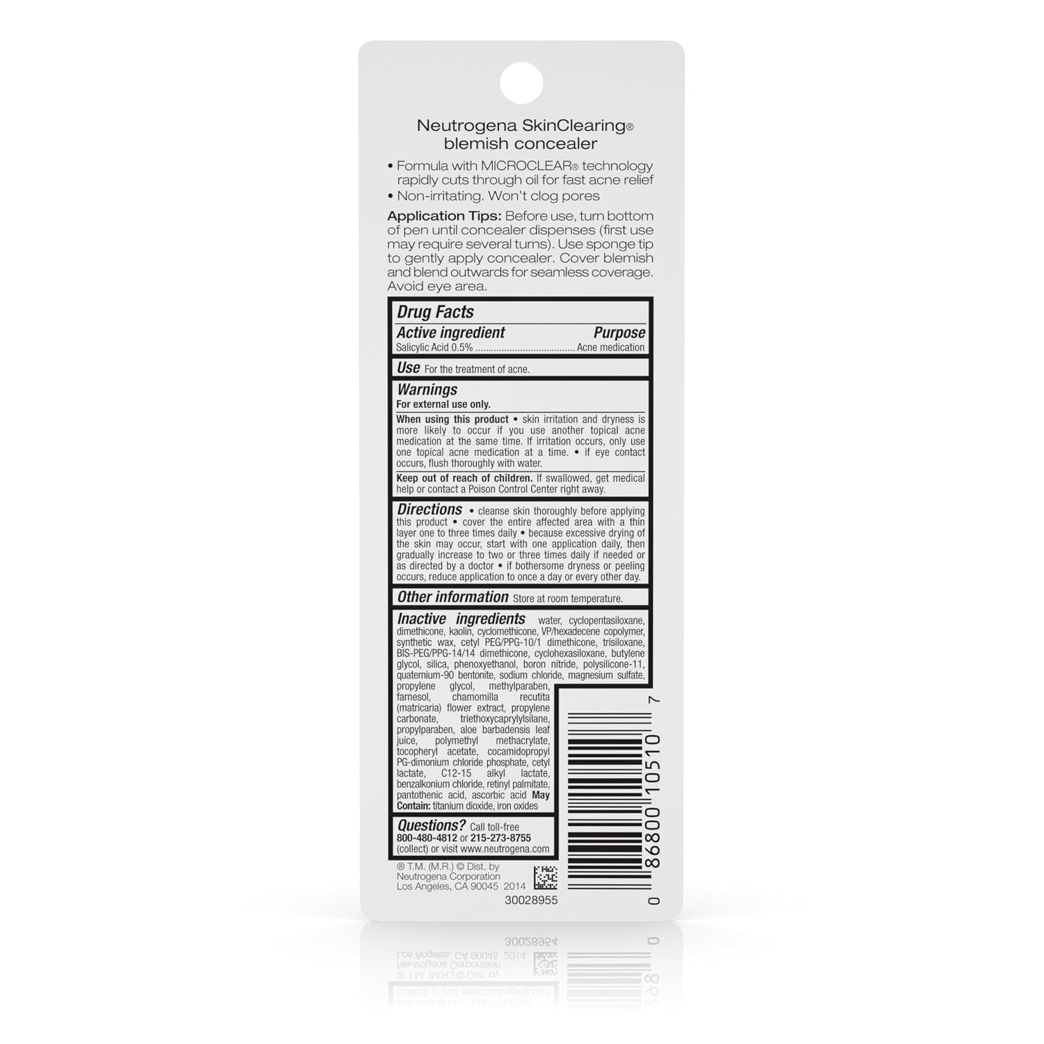 image:imageNeutrogena SkinClearing Blemish Concealer Face Makeup with Salicylic Acid Acne Medicine NonComedogenic and OilFree Concealer Helps Cover Treat amp Prevent Breakouts Light 1005 oz10 Light