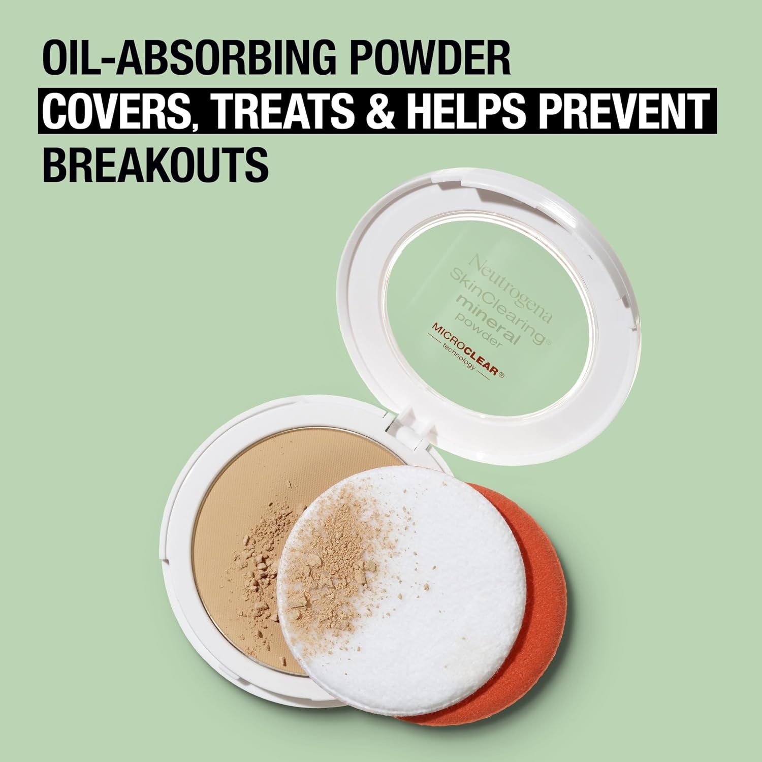 image:imageNeutrogena SkinClearing Pressed Mineral Powder Compact for Acne Prone Skin Oil Absorbing Acne Makeup with Salicylic Acid helps to Cover Treat amp Prevent Breakouts Soft Beige 50 38 oz135 Chestnut