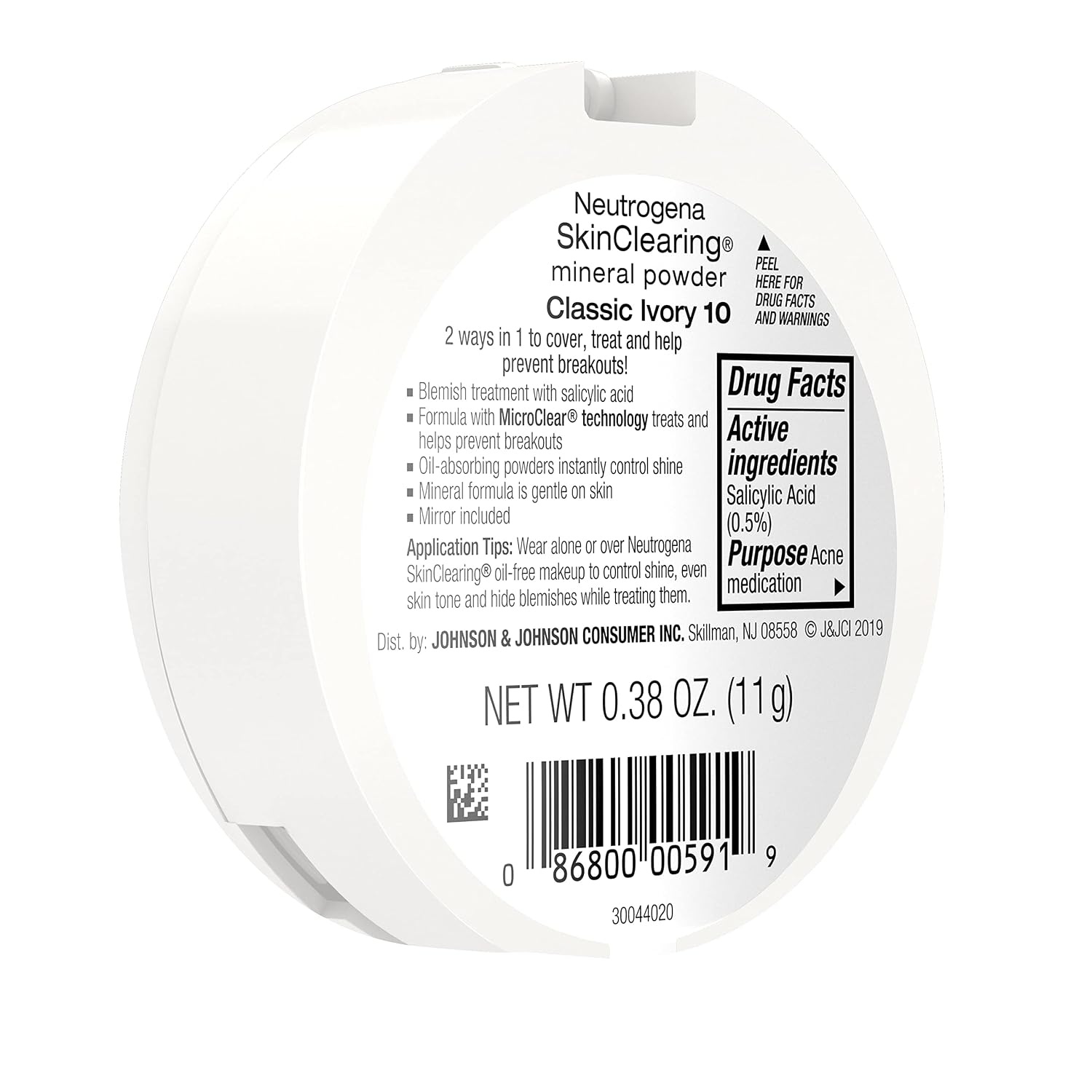 image:imageNeutrogena SkinClearing Pressed Mineral Powder Compact for Acne Prone Skin Oil Absorbing Acne Makeup with Salicylic Acid helps to Cover Treat amp Prevent Breakouts Soft Beige 50 38 oz010 Classic Ivory