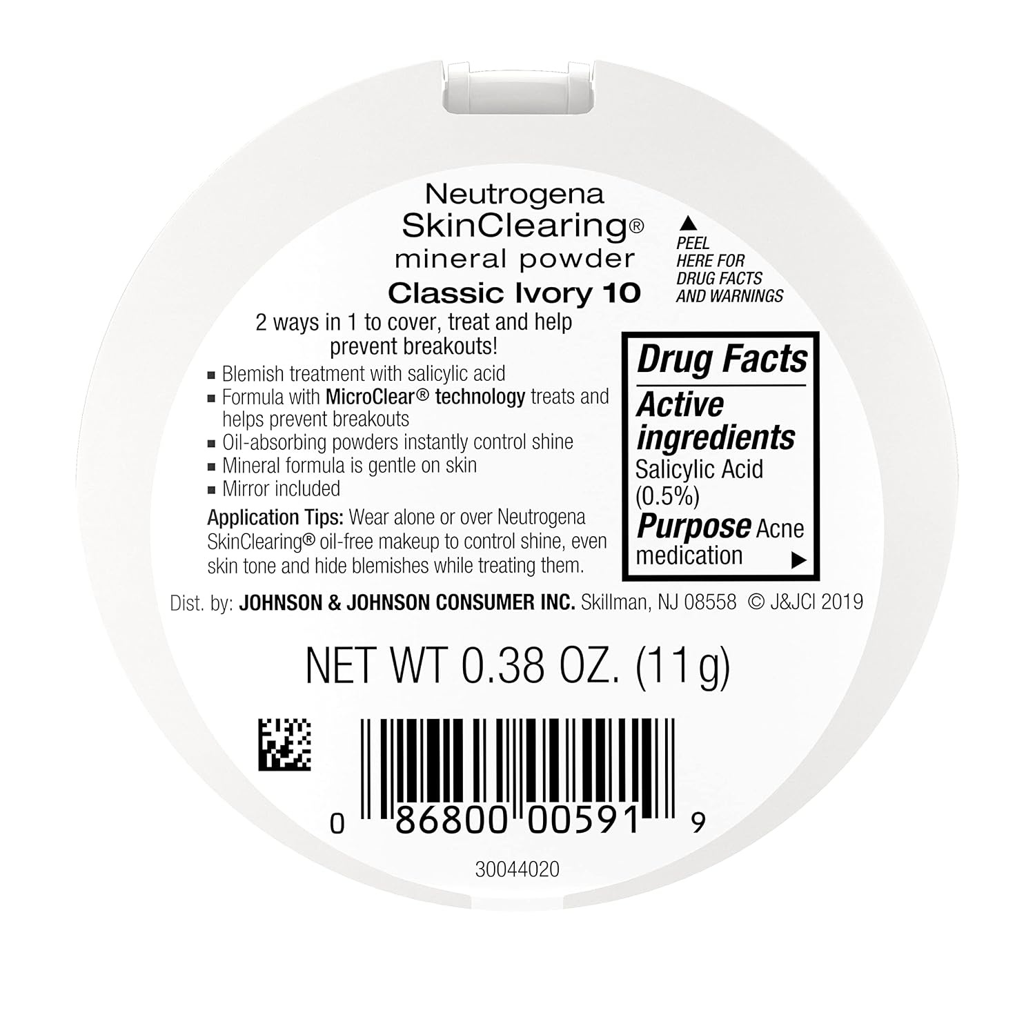 image:imageNeutrogena SkinClearing Pressed Mineral Powder Compact for Acne Prone Skin Oil Absorbing Acne Makeup with Salicylic Acid helps to Cover Treat amp Prevent Breakouts Soft Beige 50 38 oz010 Classic Ivory