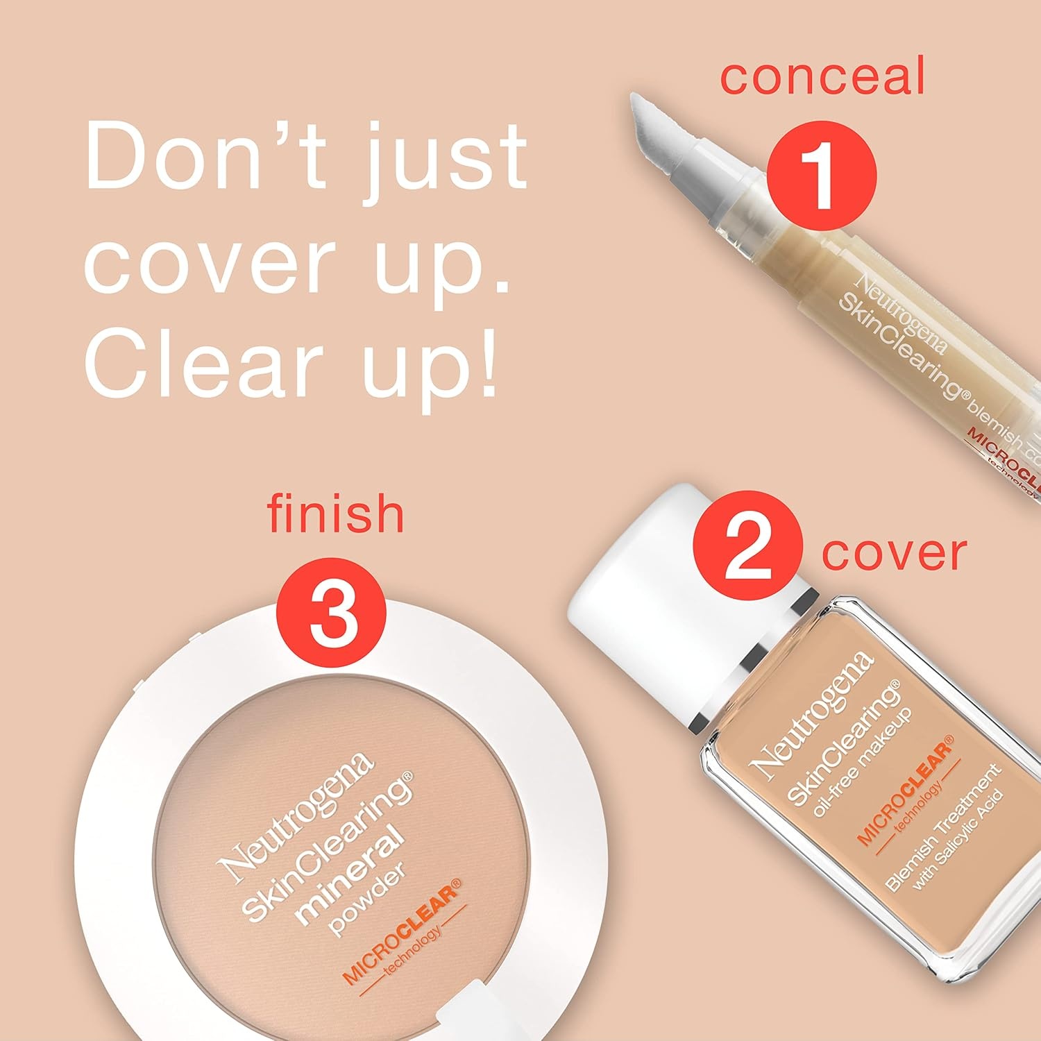 image:imageNeutrogena SkinClearing Pressed Mineral Powder Compact for Acne Prone Skin Oil Absorbing Acne Makeup with Salicylic Acid helps to Cover Treat amp Prevent Breakouts Soft Beige 50 38 oz135 Chestnut