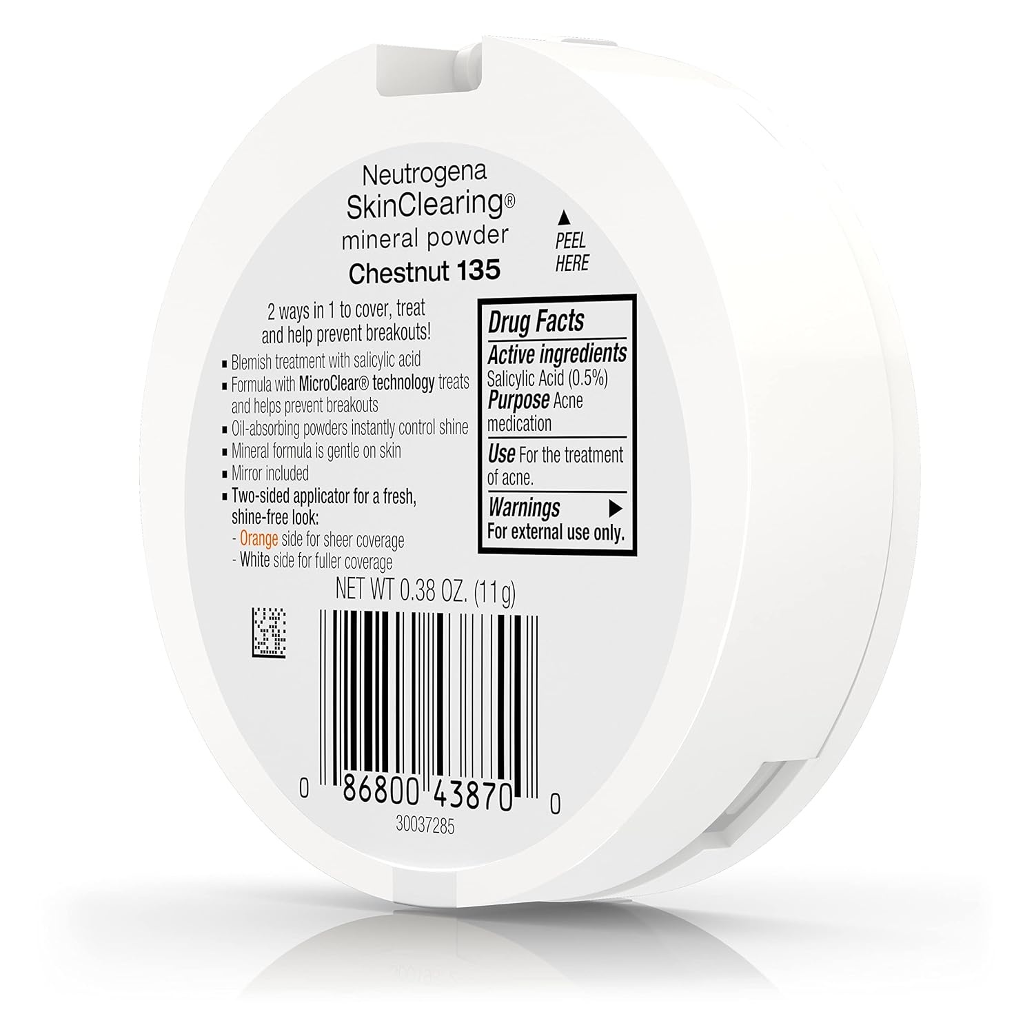 image:imageNeutrogena SkinClearing Pressed Mineral Powder Compact for Acne Prone Skin Oil Absorbing Acne Makeup with Salicylic Acid helps to Cover Treat amp Prevent Breakouts Soft Beige 50 38 oz135 Chestnut