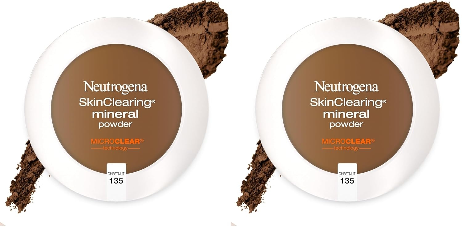 image:imageNeutrogena SkinClearing Pressed Mineral Powder Compact for Acne Prone Skin Oil Absorbing Acne Makeup with Salicylic Acid helps to Cover Treat amp Prevent Breakouts Soft Beige 50 38 oz135 Chestnut