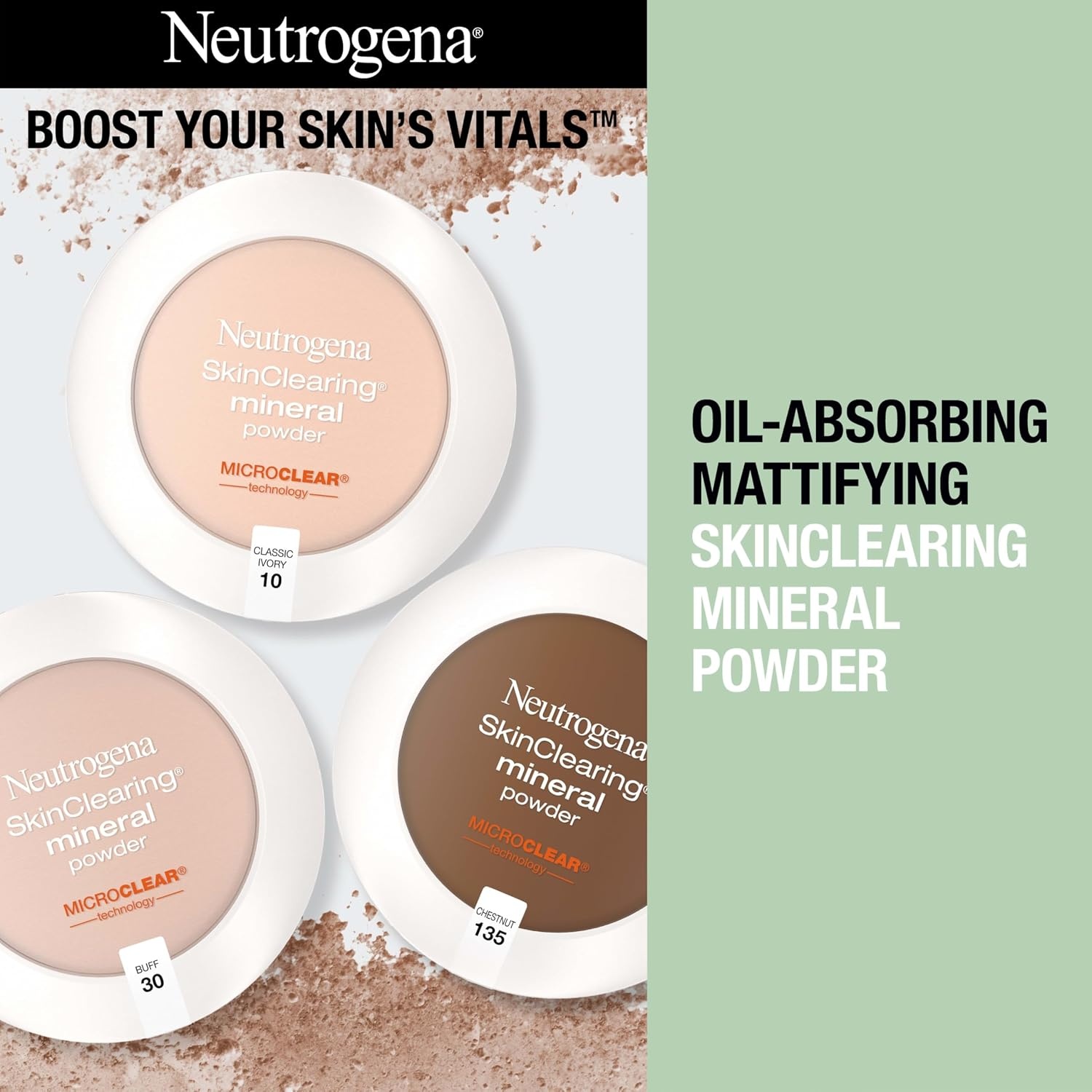 image:imageNeutrogena SkinClearing Pressed Mineral Powder Compact for Acne Prone Skin Oil Absorbing Acne Makeup with Salicylic Acid helps to Cover Treat amp Prevent Breakouts Soft Beige 50 38 oz050 Soft Beige