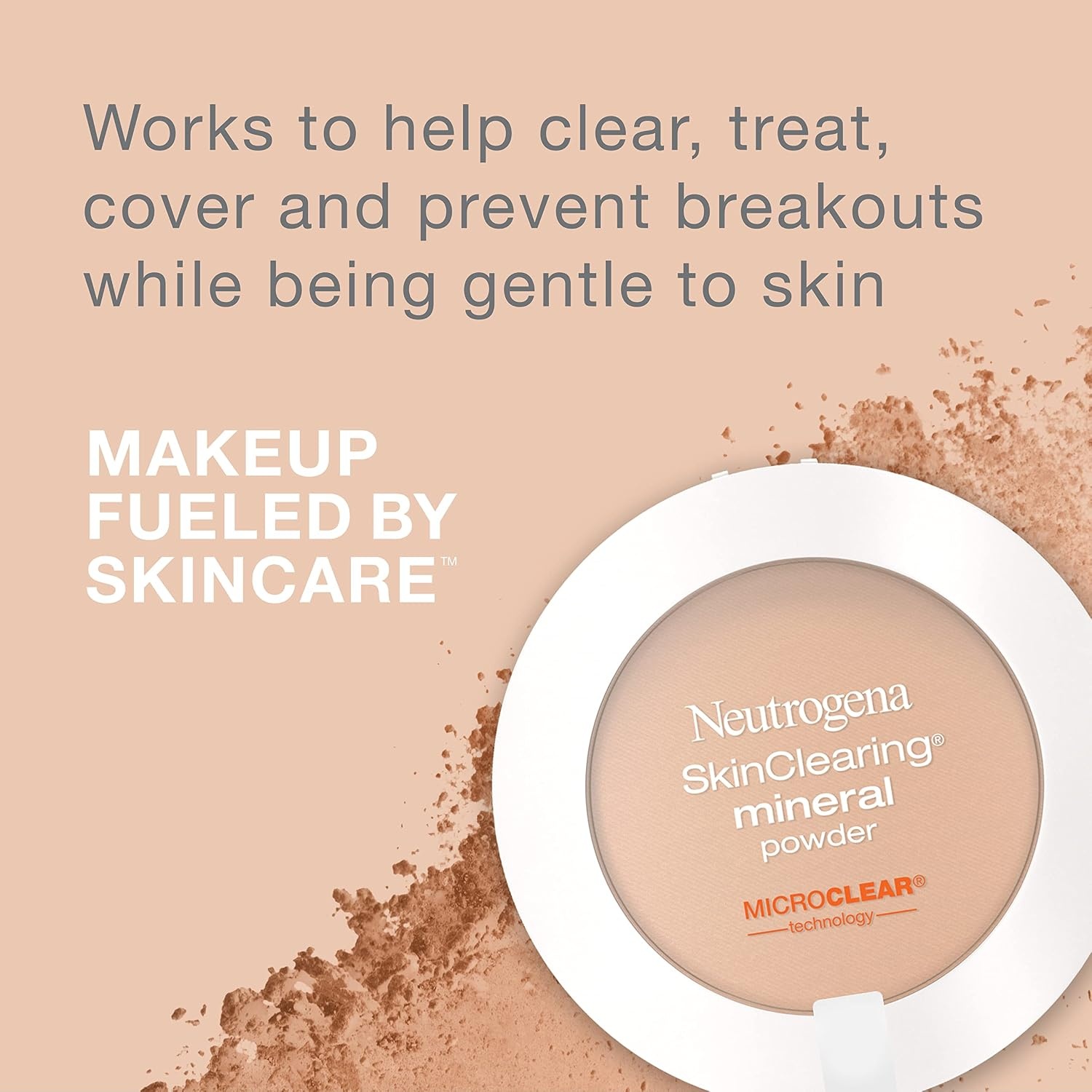 image:imageNeutrogena SkinClearing Pressed Mineral Powder Compact for Acne Prone Skin Oil Absorbing Acne Makeup with Salicylic Acid helps to Cover Treat amp Prevent Breakouts Soft Beige 50 38 oz135 Chestnut