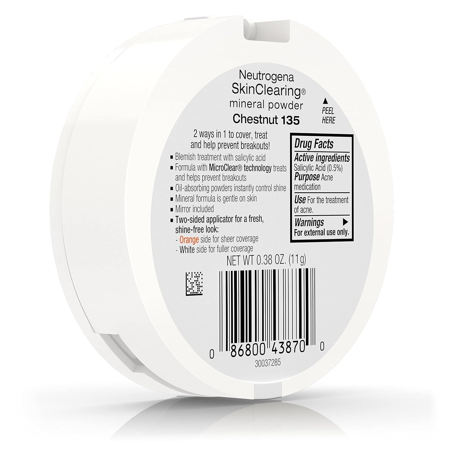 image:imageNeutrogena SkinClearing Pressed Mineral Powder Compact for Acne Prone Skin Oil Absorbing Acne Makeup with Salicylic Acid helps to Cover Treat amp Prevent Breakouts Soft Beige 50 38 oz135 Chestnut