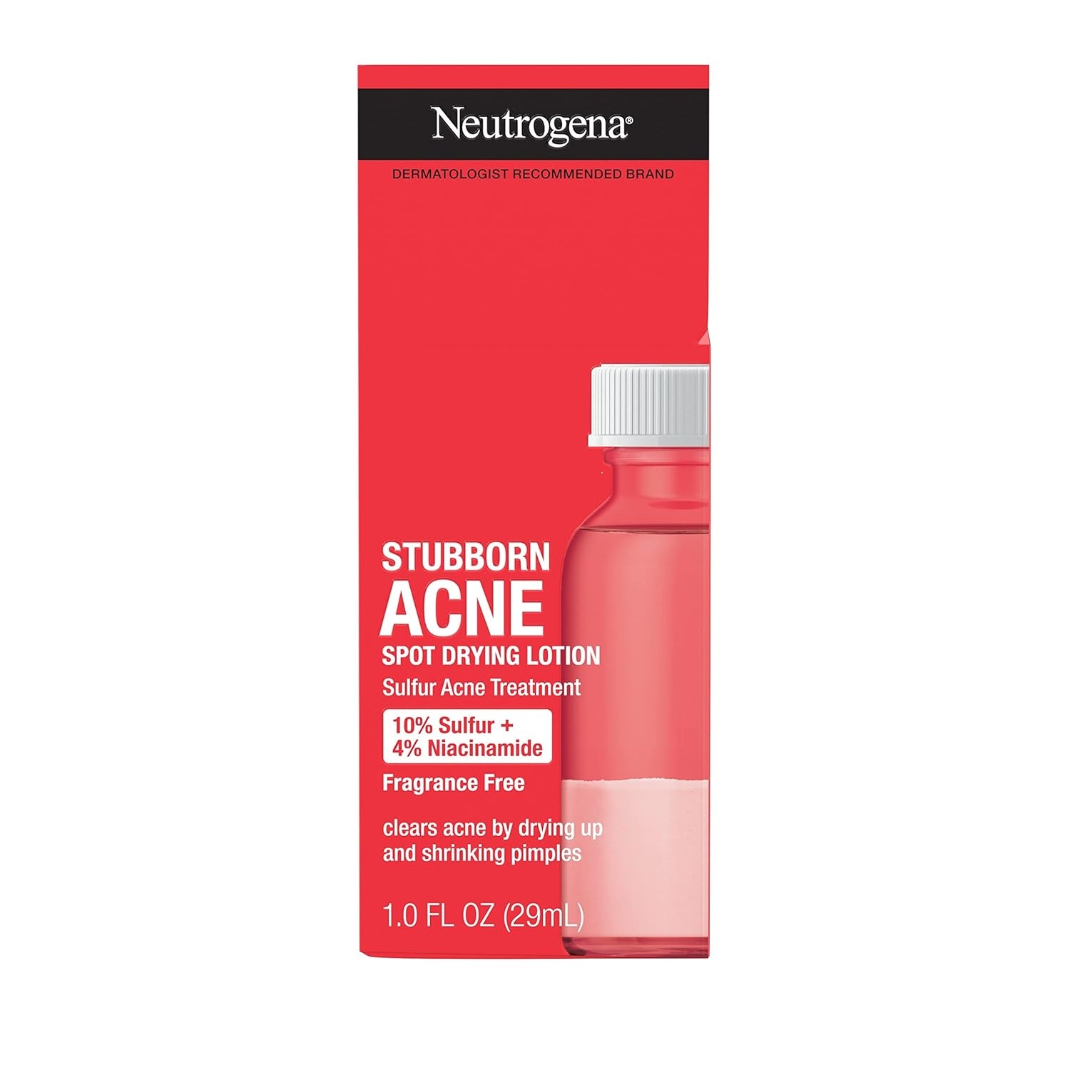 image:imageNeutrogena Stubborn Acne Spot Drying Lotion FragranceFree Sulfur Acne Treatment Clears Acne By Drying Up amp Shrinking Pimples Paraben amp OilFree 10 Sulfur amp 4 Niacinamide 10 fl oz