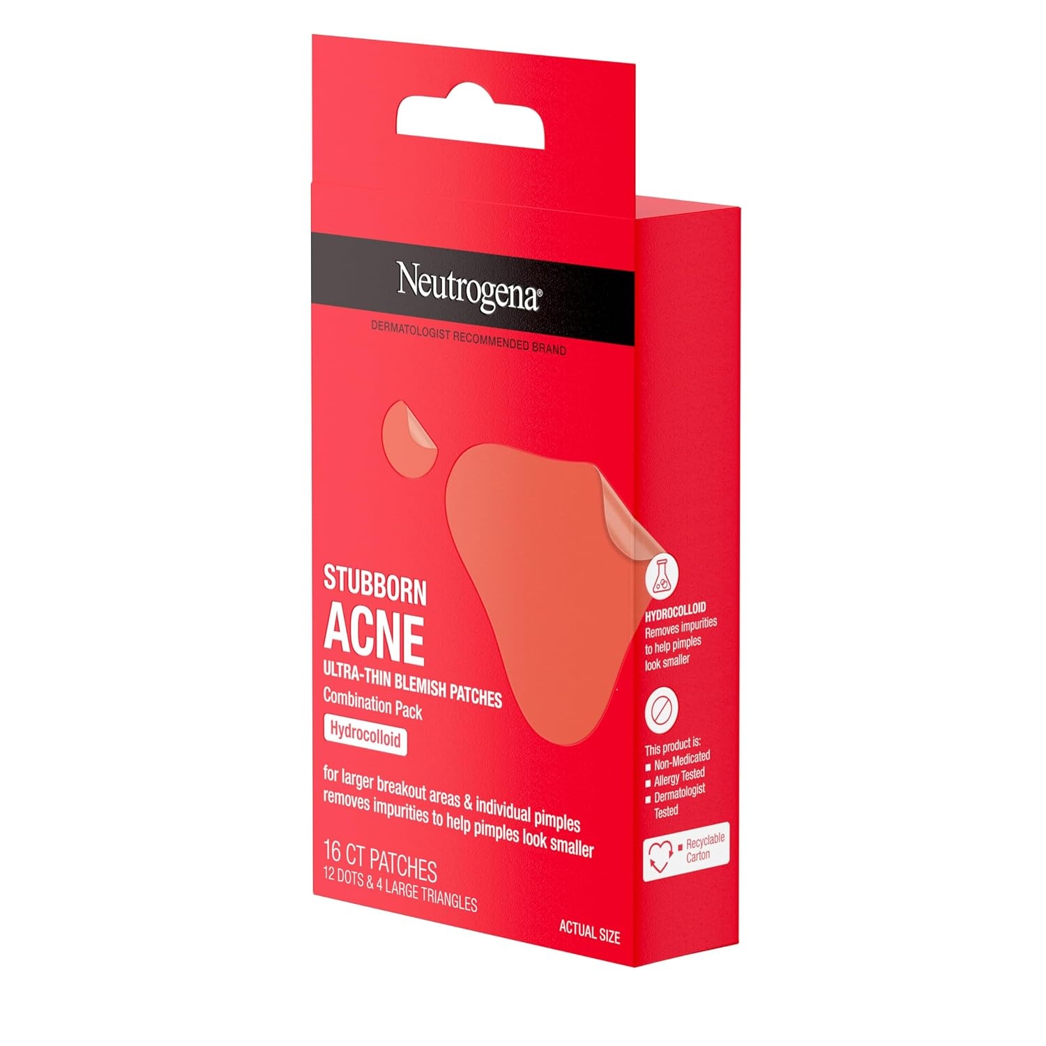 image:imageNeutrogena Stubborn Acne UltraThin Blemish Patches Acne Pimple Patches UltraThin Hydrocolloid Facial Stickers Suitable for all SkinTypes 16 Patches