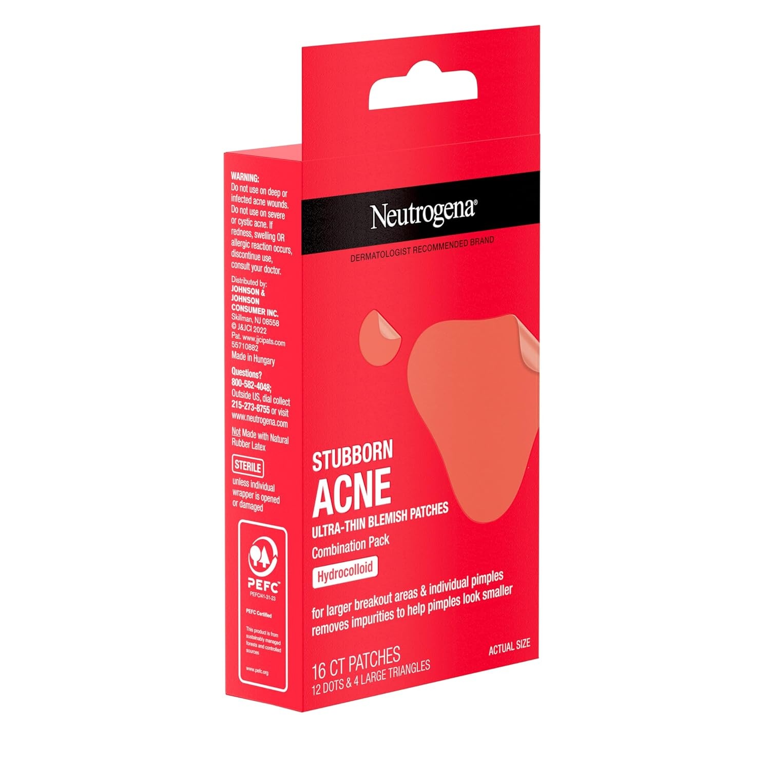 image:imageNeutrogena Stubborn Acne UltraThin Blemish Patches Acne Pimple Patches UltraThin Hydrocolloid Facial Stickers Suitable for all SkinTypes 16 Patches