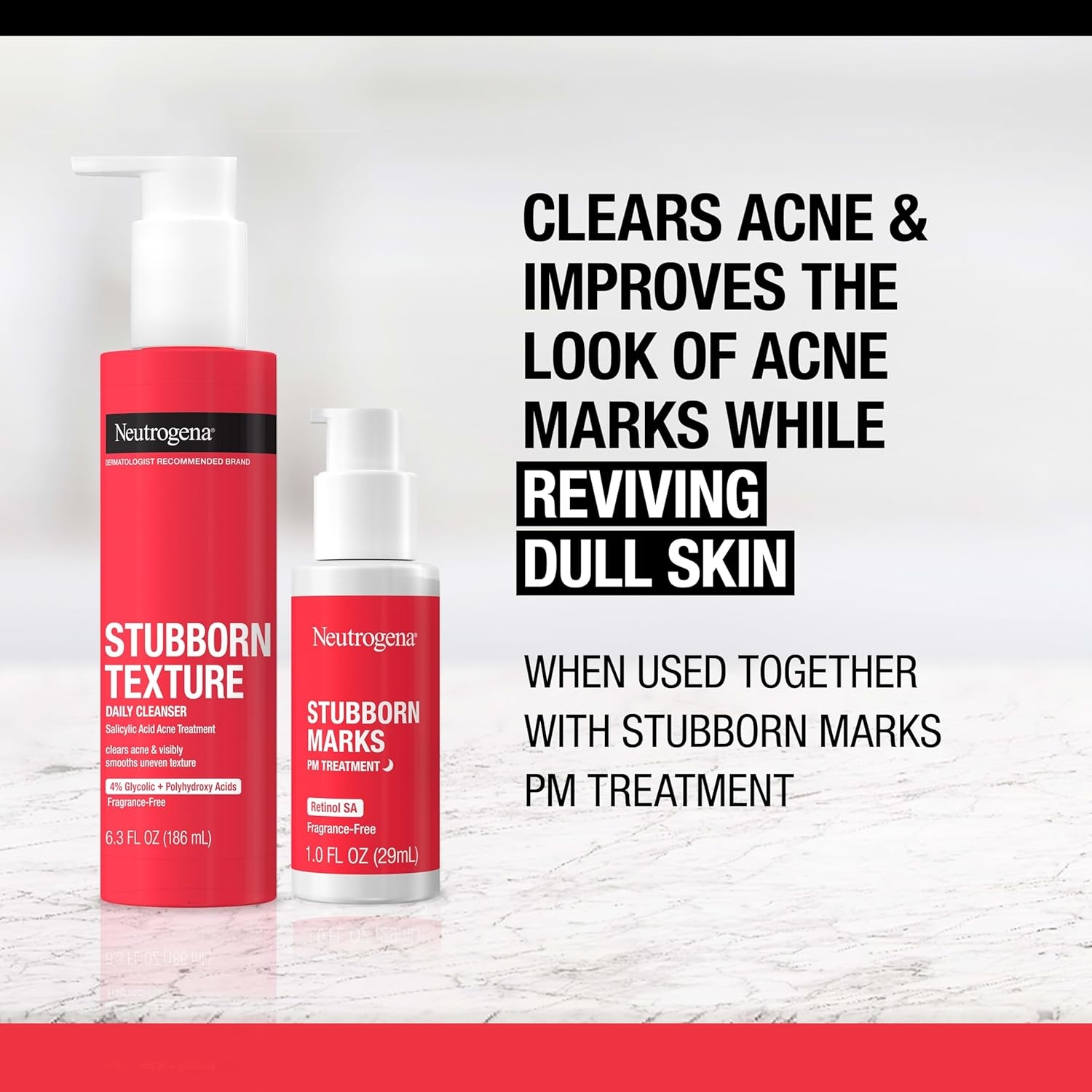 image:imageNeutrogena Stubborn Texture Daily Acne Facial Cleanser Salicylic Acid Face Wash Glycolic amp Polyhydroxy Acids FragranceFree 63 fl oz63 Fl Oz Pack of 1
