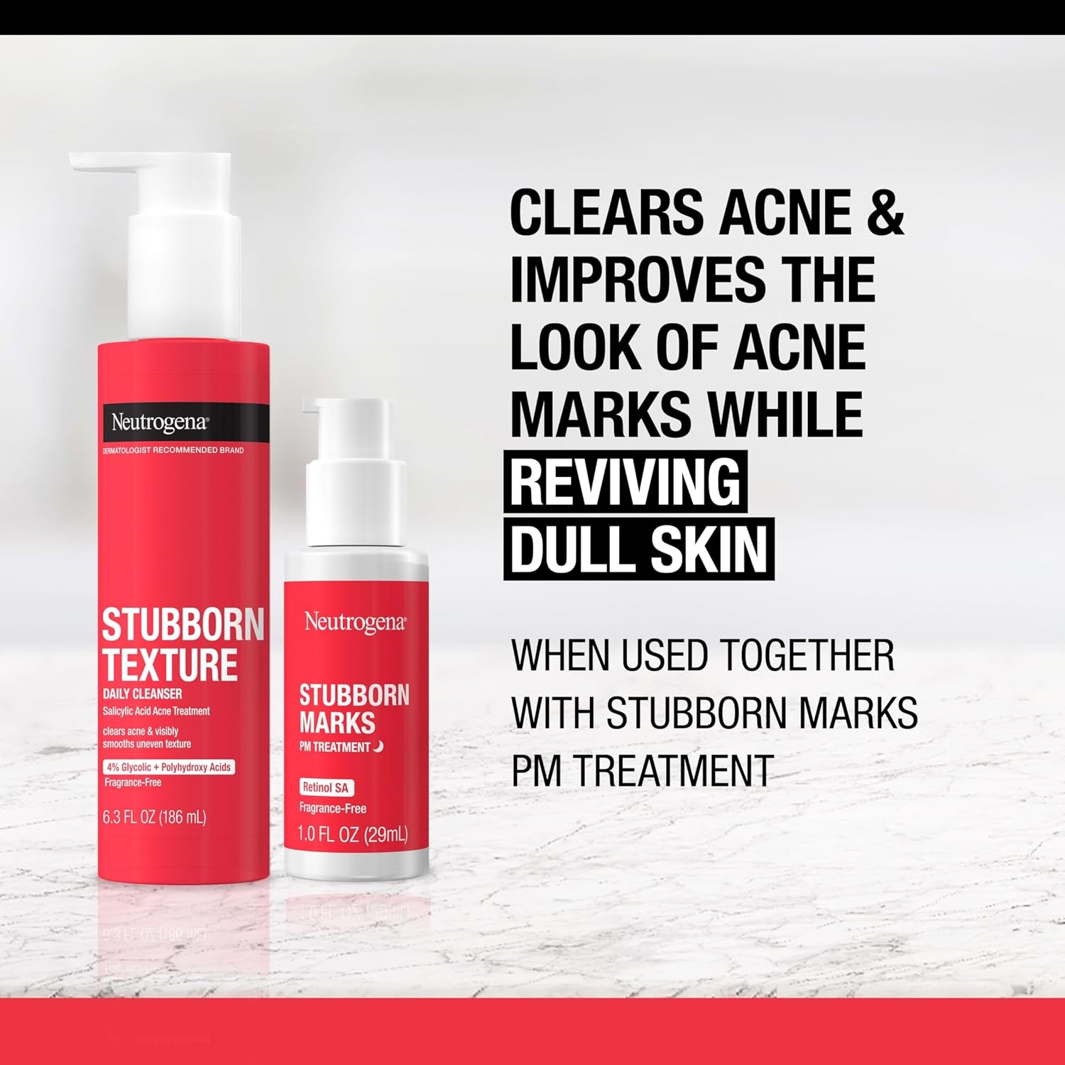 image:imageNeutrogena Stubborn Texture Daily Acne Facial Cleanser Salicylic Acid Face Wash Glycolic amp Polyhydroxy Acids FragranceFree 63 fl oz63 Fl Oz Pack of 2