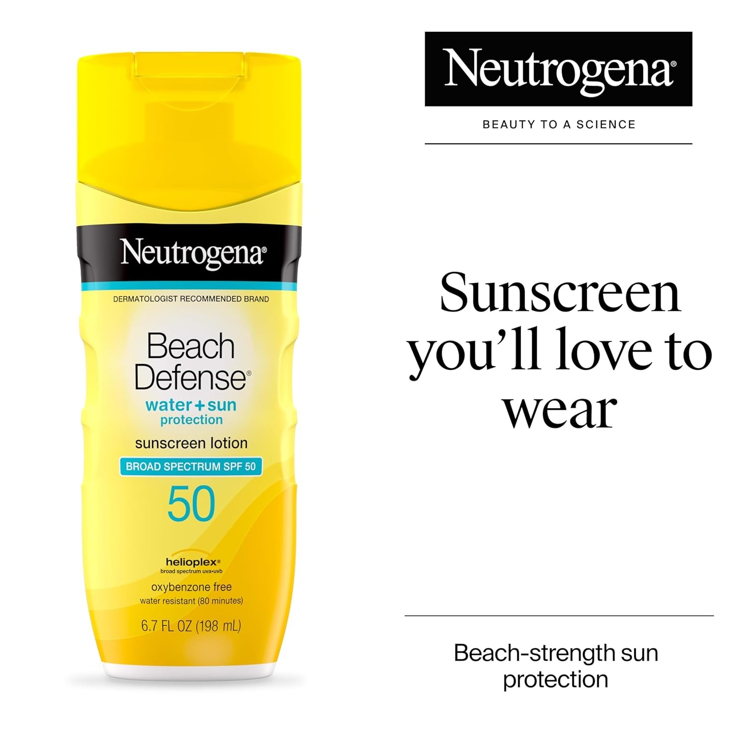 image:imageNeutrogena Sunscreen Lotion Beach Defense SPF 50 Face and Body Sunscreen Hawaii Reef Act 104 Compliant Octinoxate amp Oxybenzone Free Oil Free Fast Absorbing Sun Care 67 fl oz67 Fl Oz Pack of 1