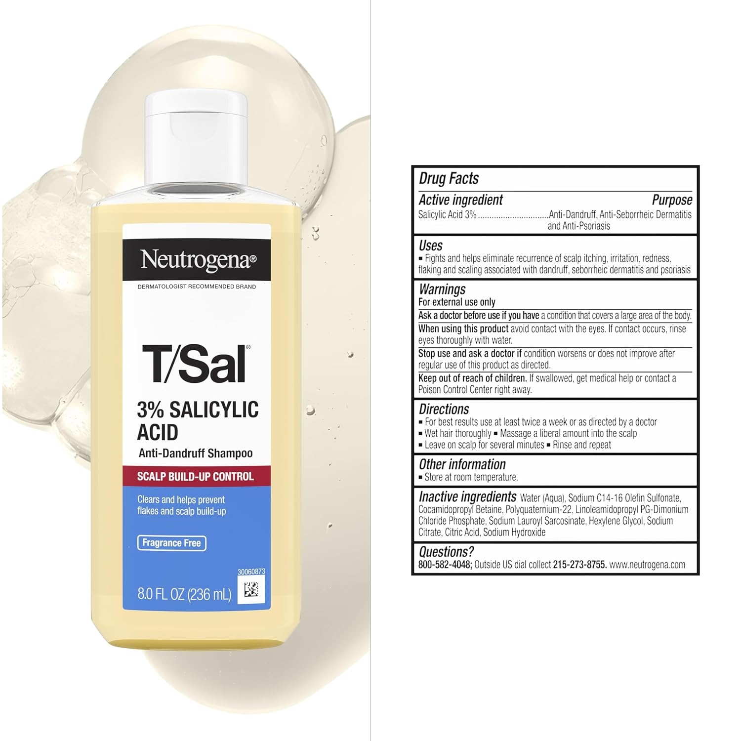 image:imageNeutrogena TSal 3 Salicylic Acid AntiDandruff Shampoo 8 fl oz