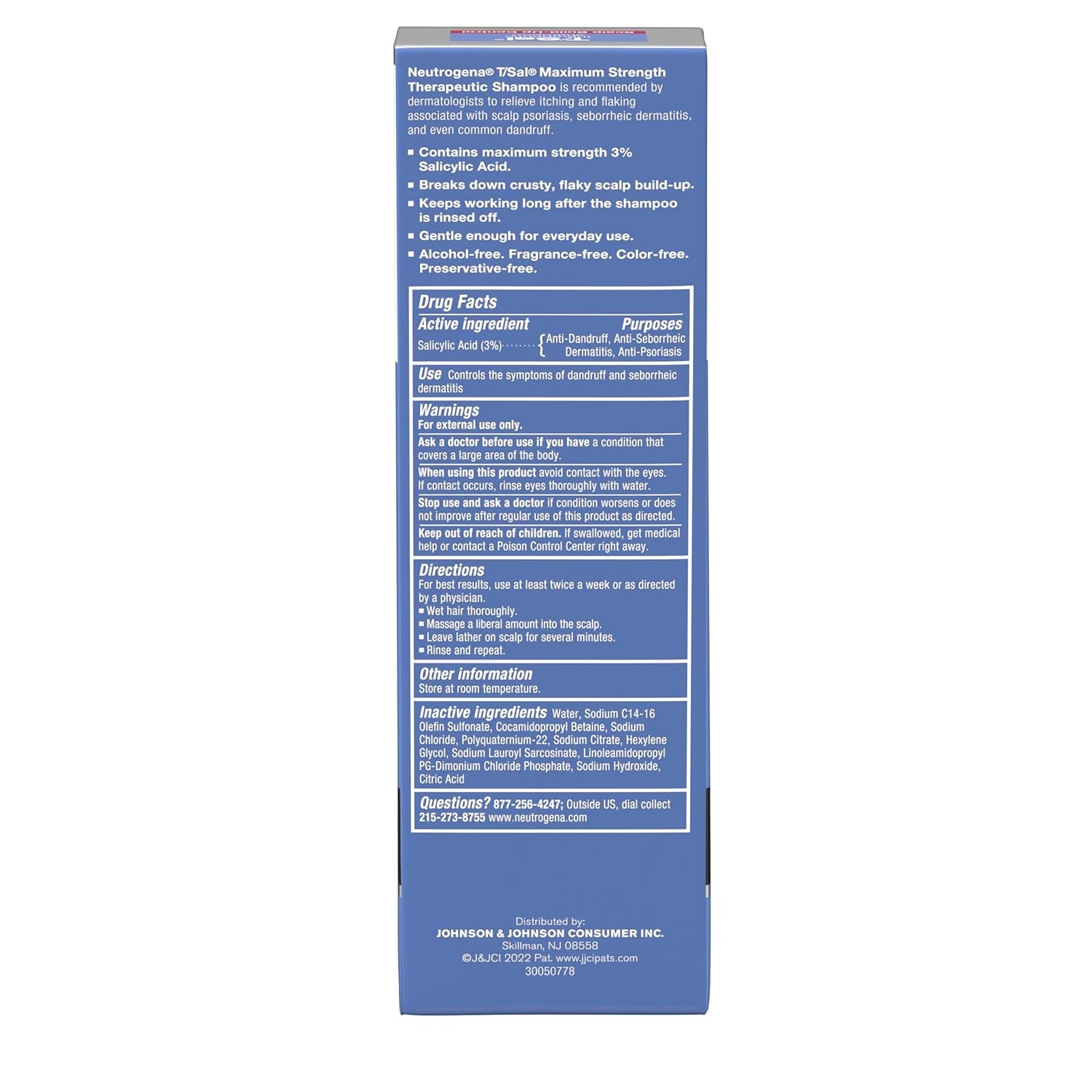 image:imageNeutrogena TSal Therapeutic Dandruff Shampoo Scalp BuildUp Control 3 Salicylic AcidPsoriasis Treatment Seborrheic Dermatitis Shampoo Clears Flakes Fragrance Free 45 fl ozUnflavored