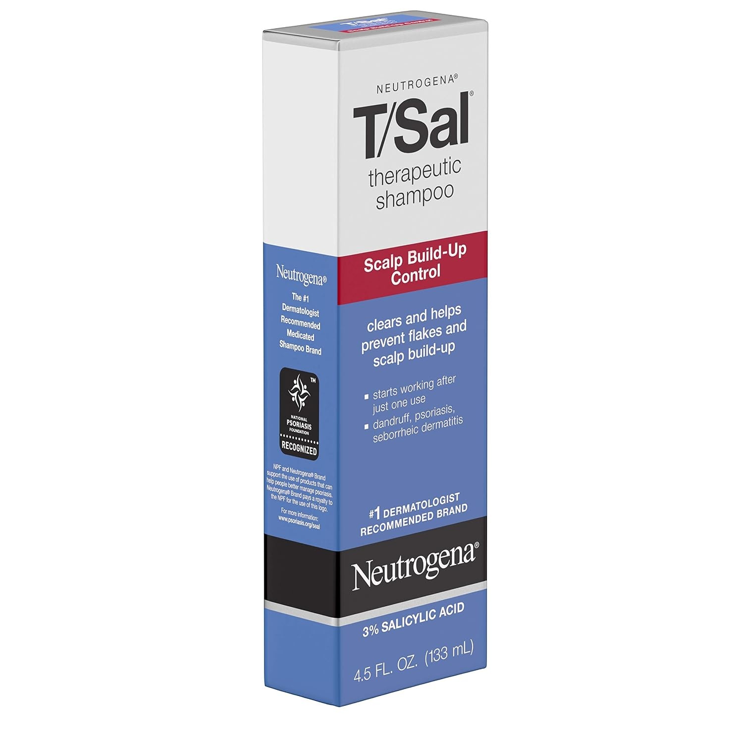 image:imageNeutrogena TSal Therapeutic Dandruff Shampoo Scalp BuildUp Control 3 Salicylic AcidPsoriasis Treatment Seborrheic Dermatitis Shampoo Clears Flakes Fragrance Free 45 fl ozUnflavored