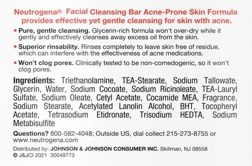 image:imageNeutrogena Transparent Facial Bars AcneProne Skin Formula 35 Ounce Pack of 8Scented