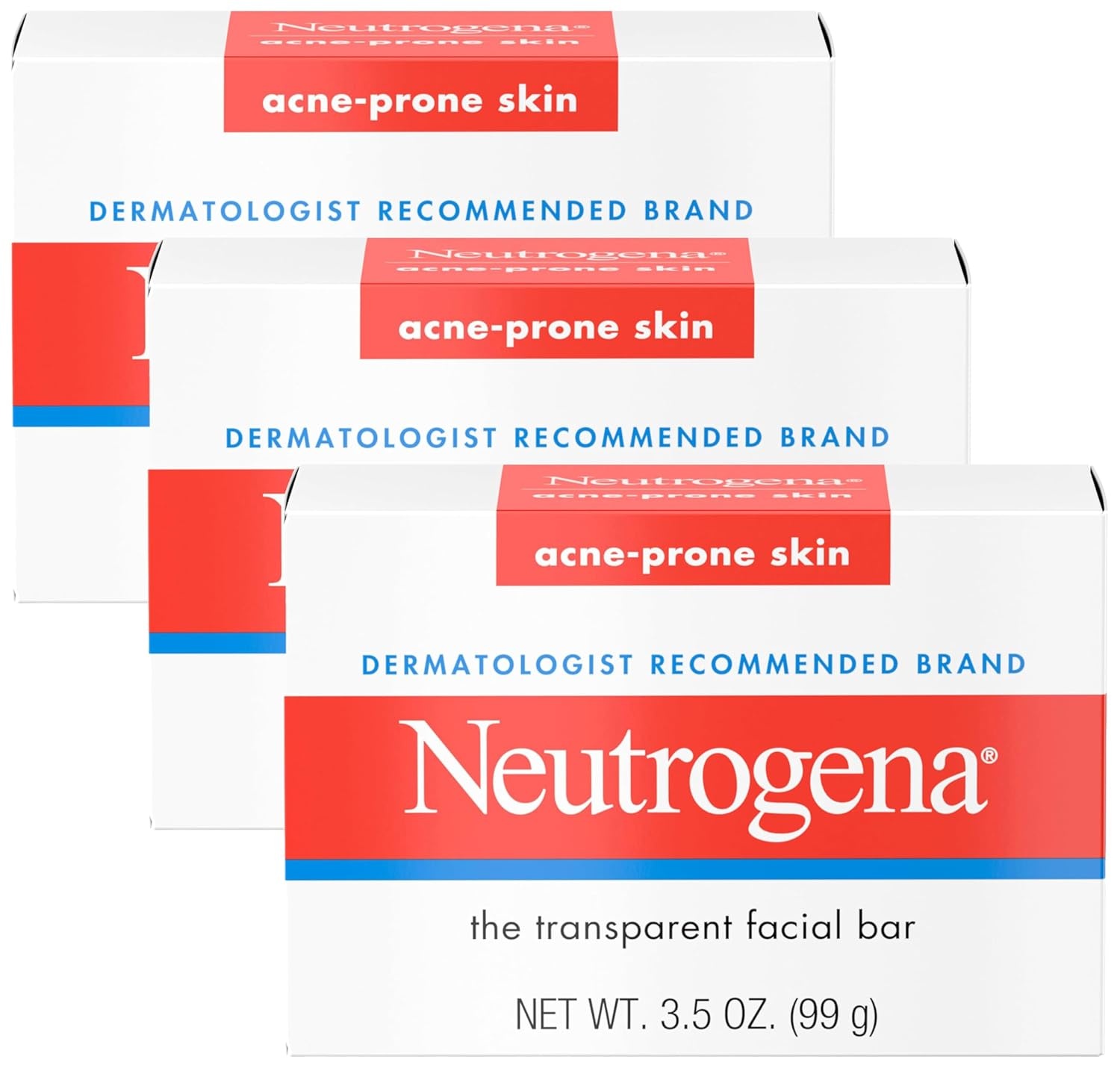 image:imageNeutrogena Transparent Facial Bars AcneProne Skin Formula 35 Ounce Pack of 8Scented