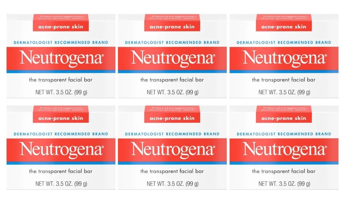 image:imageNeutrogena Transparent Facial Bars AcneProne Skin Formula 35 Ounce Pack of 8Unscented
