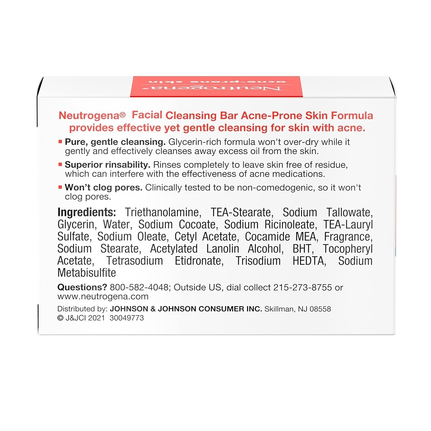 image:imageNeutrogena Transparent Facial Bars AcneProne Skin Formula 35 Ounce Pack of 8Unscented