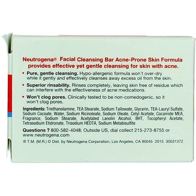 image:imageNeutrogena Transparent Facial Bars AcneProne Skin Formula 35 Ounce Pack of 8Unscented