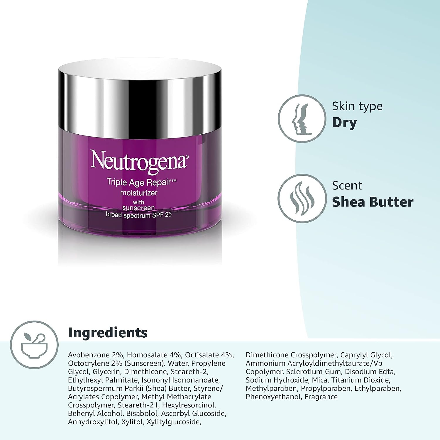 image:imageNeutrogena Triple Age Repair Face Moisturizer SPF 25 AntiAging Cream with Hexinol Technology Vitamin C Glycerin and Shea Butter to Help Reduce Wrinkles 17 fl oz17 Ounce Pack of 12