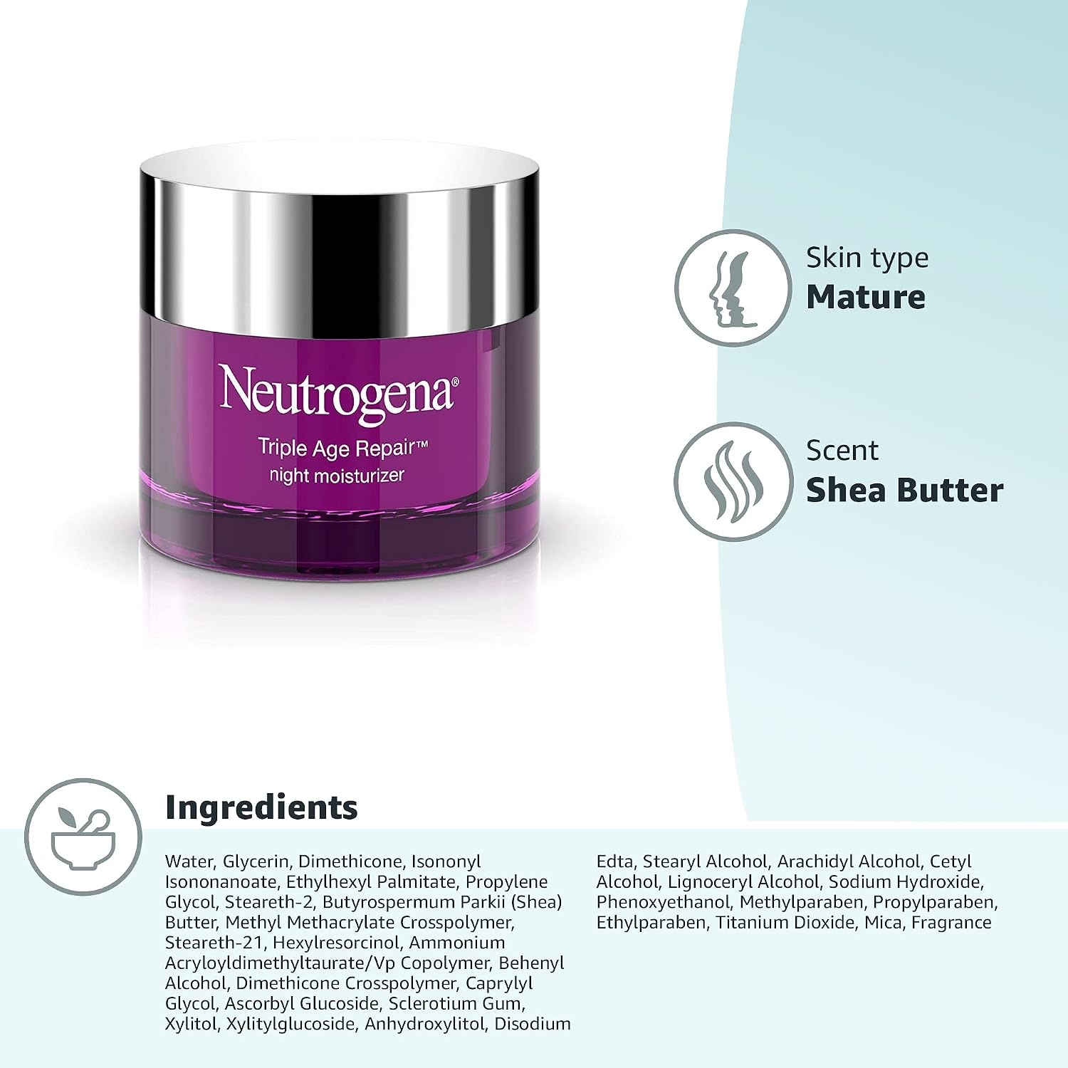 image:imageNeutrogena Triple Age Repair Night Face Moisturizer with Hexinol Technology amp Vitamin C AntiWrinkle Face Cream Visibly Reduces the look Wrinkles amp Firms Skin While You Sleep 17 oz17 Ounce Pack of 12