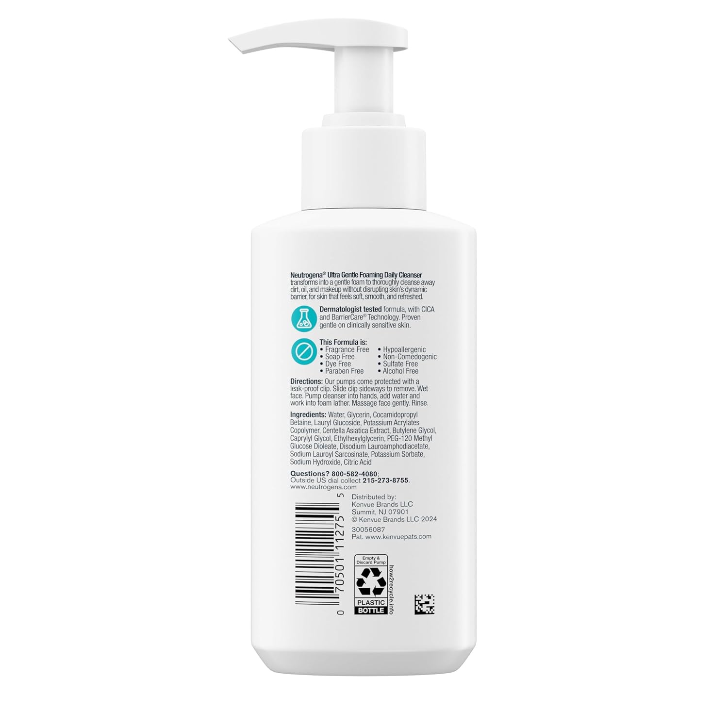 image:imageNeutrogena Ultra Gentle Foaming Facial Cleanser Fragrance Free Hydrating Face Wash for Sensitive Skin Daily Non Over Drying Makeup Remover Hypoallergenic Soap amp Dye Free NonComedogenic 16 Fl OzUltra Gentle Cleanser
