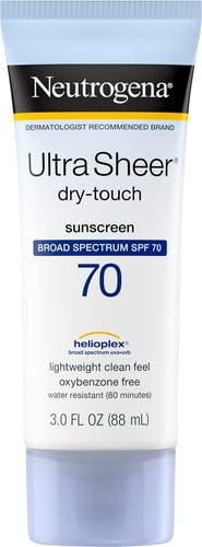 image:imageNeutrogena Ultra Sheer Dry Touch Sunscreen Lotion SPF 70 Broad Spectrum UVA UVB Protection Lightweight Water Resistant up to 80 Minutes Oil PABA Oxybenzone Free 3 fl oz3 Fl Oz Pack of 12