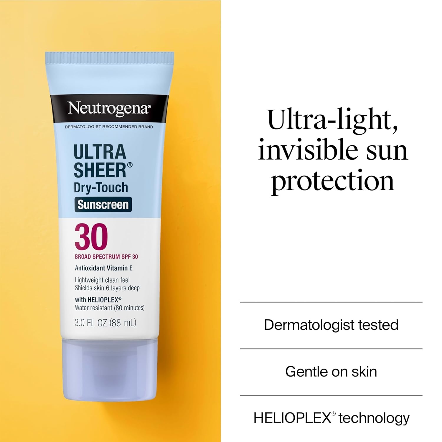 image:imageNeutrogena Ultra Sheer DryTouch Sunscreen SPF 30 for Face amp Body Lightweight Non Greasy Broad Spectrum UVAUVB Protection No White Cast Water Resistant 80 Min Travel Sunscreen Lotion 3 fl oz3 Fl Oz Pack of 3