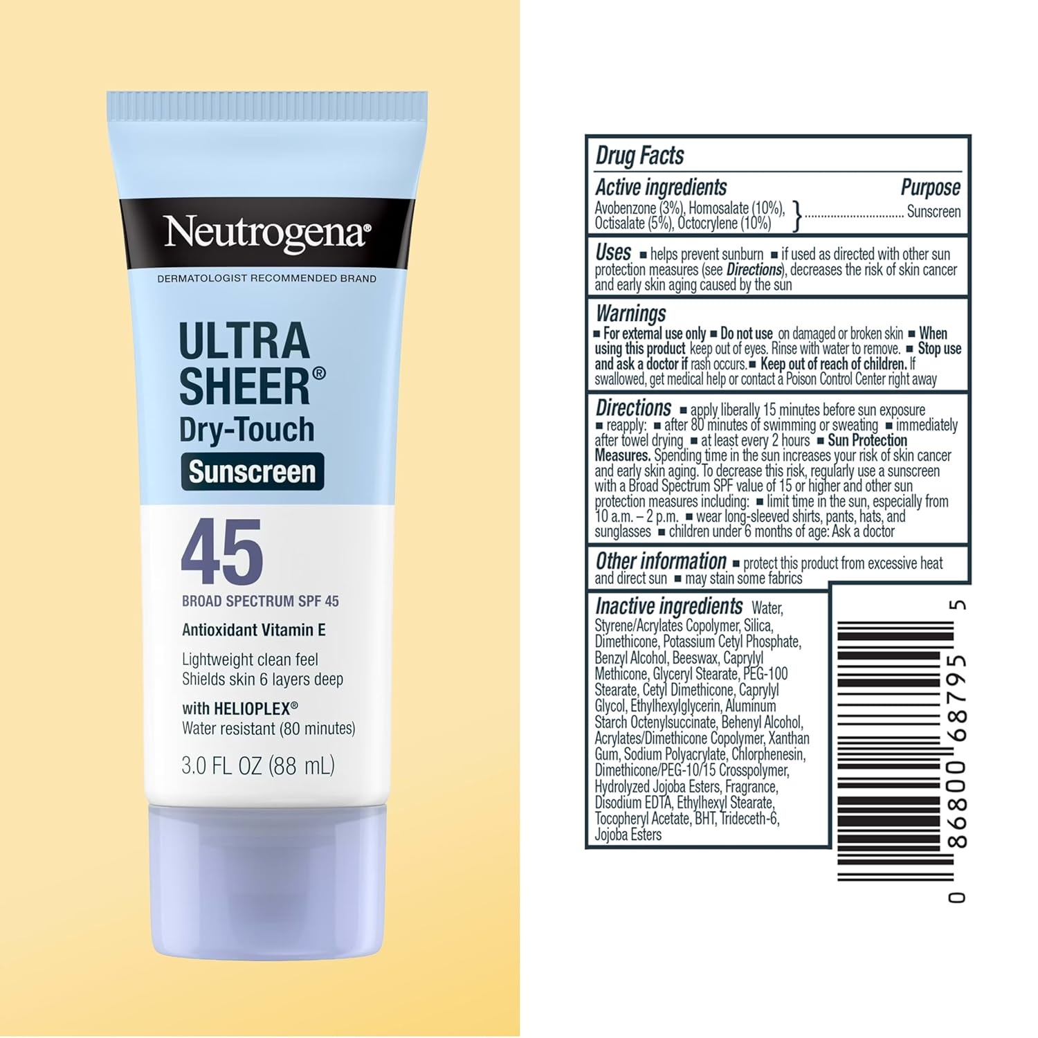 image:imageNeutrogena Ultra Sheer DryTouch Sunscreen SPF 55 for Face amp Body Lightweight Non Greasy Broad Spectrum UVAUVB Protection No White Cast Water Resistant 80 Min Travel Sunscreen Lotion 3 fl oz3 Fl Oz Pack of 2