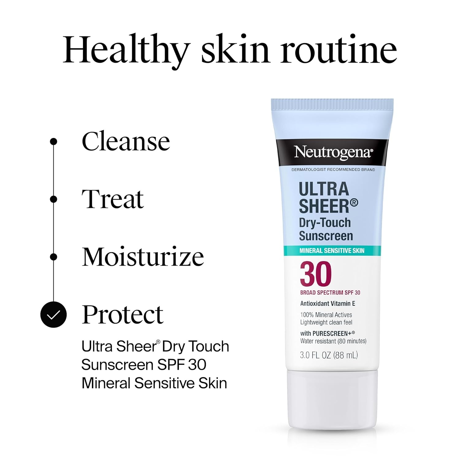 image:imageNeutrogena Ultra Sheer DryTouch Sunscreen SPF 55 for Face amp Body Lightweight Non Greasy Broad Spectrum UVAUVB Protection No White Cast Water Resistant 80 Min Travel Sunscreen Lotion 3 fl oz3 Fl Oz Pack of 1