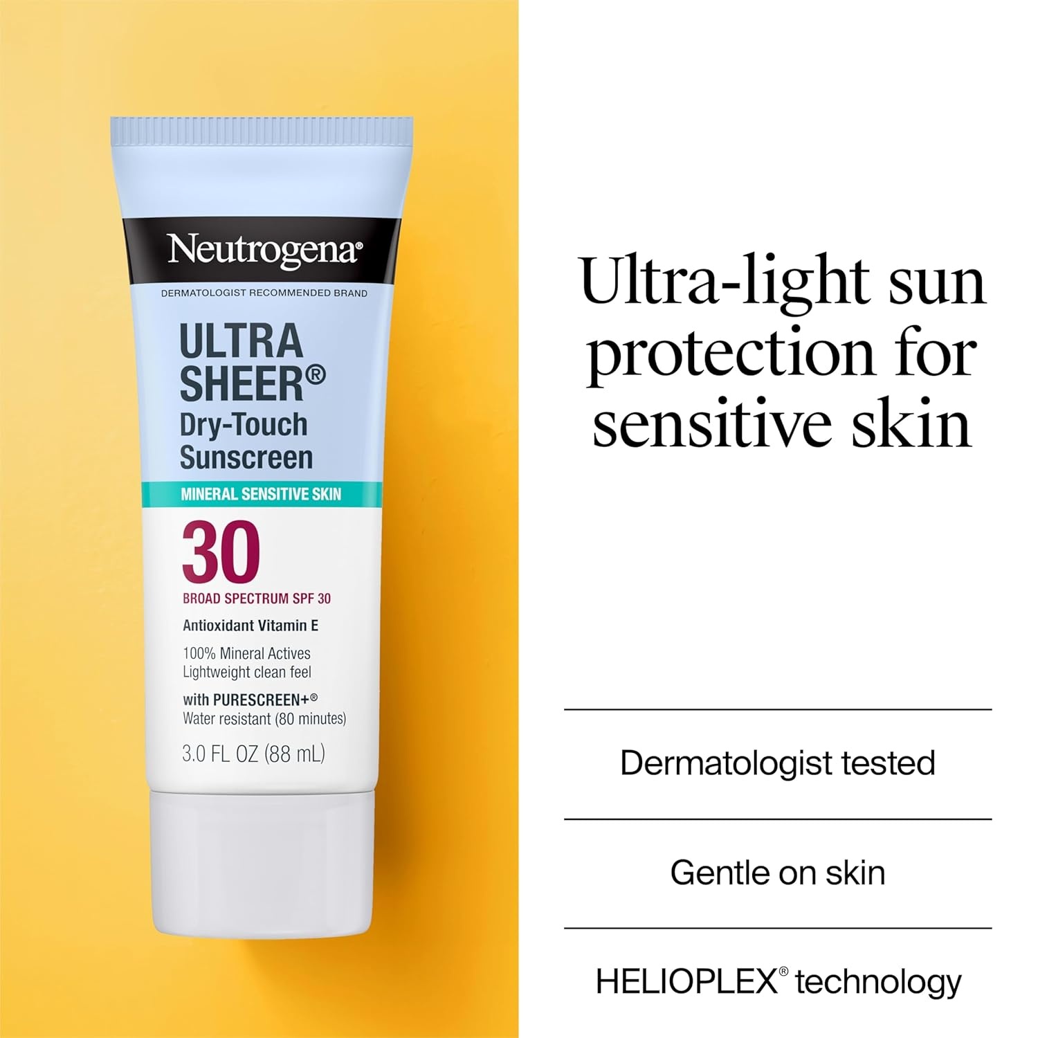 image:imageNeutrogena Ultra Sheer DryTouch Sunscreen SPF 55 for Face amp Body Lightweight Non Greasy Broad Spectrum UVAUVB Protection No White Cast Water Resistant 80 Min Travel Sunscreen Lotion 3 fl oz3 Fl Oz Pack of 1